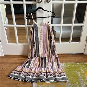 Elan Pink and Black Patterned Maxi Dress